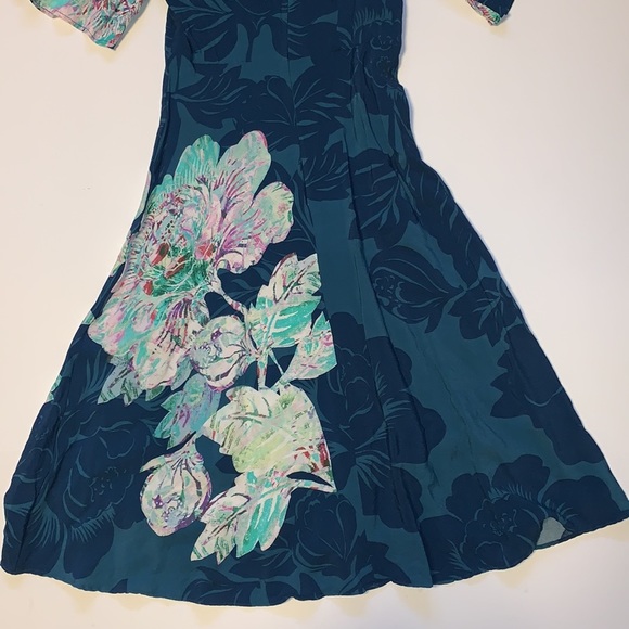 Anthropologie Maeve “Elia” Floral Print Cold Shoulder Dress - Women’s Size 4 - Picture 5 of 11